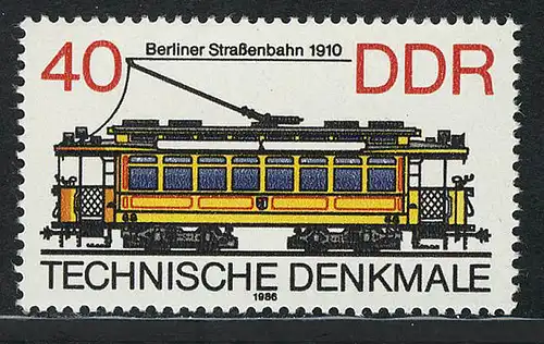 3017 Monuments techniques 40 Pf 1986 tram **