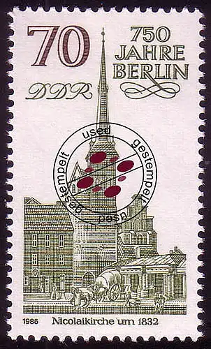 3026 Berlin 70 Pf 1986 Église de Nicolaik O