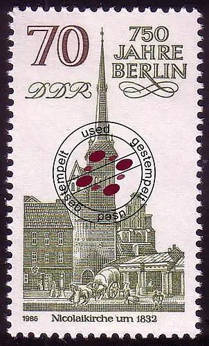 3026 Berlin 70 Pf 1986 Nicolaikirche O