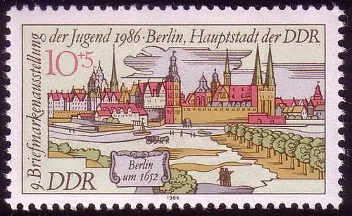 3030 Briefmarkenausstellung der Jugend 10+5 Pf 1986 **