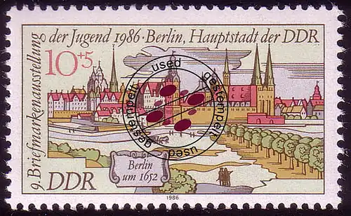 3030 Briefmarkenausstellung der Jugend 10+5 Pf 1986 O