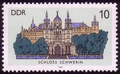 3032 Châteaux 10 Pf 1986 Schwerin **