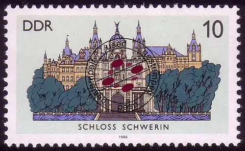 3032 Schlösser 10 Pf 1986 Schwerin O