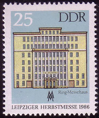 3038 Leipziger Herbstmesse 25 Pf 1986 aus Block 85, postfrisch **