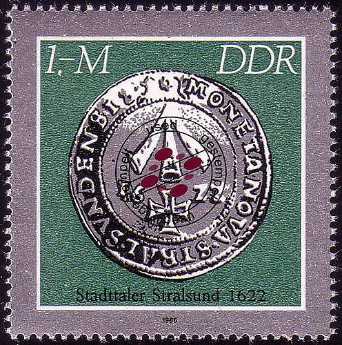 3044 Historische Münzen Städtetaler 1 M Stralsund O