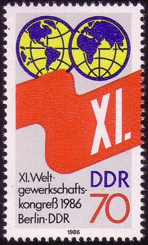 3049 Weltgewerkschaftskongress, postfrisch **
