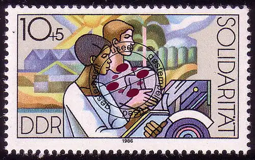 3054 Solidarité internationale 10+5 Pf 1986 O