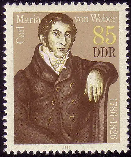 3055 Carl Maria von Weber 85 Pf aus Block 86 **