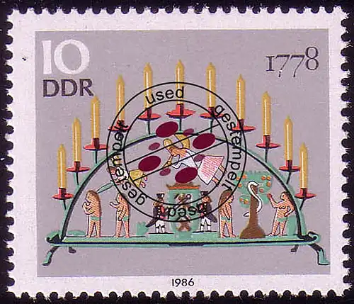 3057 Erzgebirgische Schwibbogen 10 Pf O