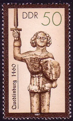 3066 Historische Denkmale Rolandsäulen 50 Pf Quedlinburg, postfrisch **