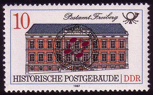 3067 Bâtiments postaux historiques 10 Pf 1987 Freiberg O