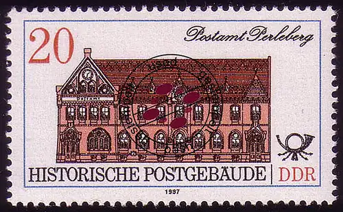3068 Bâtiments postaux historiques 20 Pf 1987 Perleberg 1 O