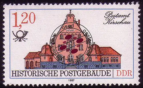 3070 Bâtiments postaux historiques 1,20 M 1987 Kirschau O