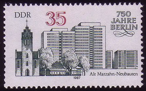 3072 Berlin 35 Pf 1986 Alt-Marzahn **
