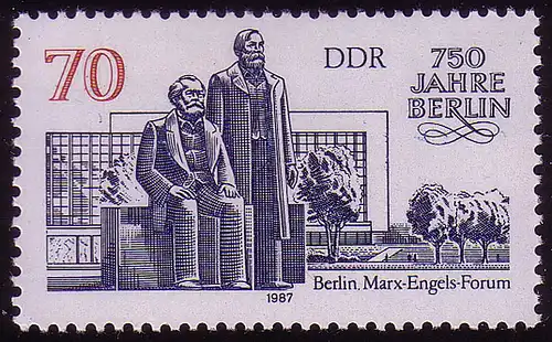 3073 Berlin 70 Pf 1986 Marx-Engels-Forum **