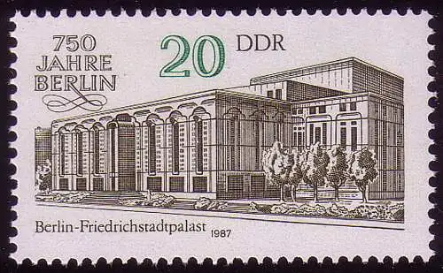 3078 Berlin 20 Pf Friedrichstadt Palace de Kleinbuch **