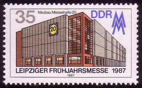 3080 Leipziger Frühjahrsmesse 1987, 35 Pf postfrisch **