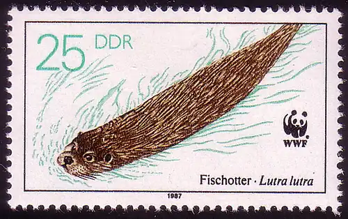 3108 Tierschutz 1987 Fischotter 25 Pf **
