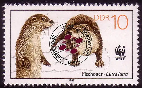 3107 Tierschutz 1987 Fischotter 10 Pf O