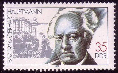 3093 Bedeutende Persönlichkeiten 35 Pf Gerhart Hauptmann **