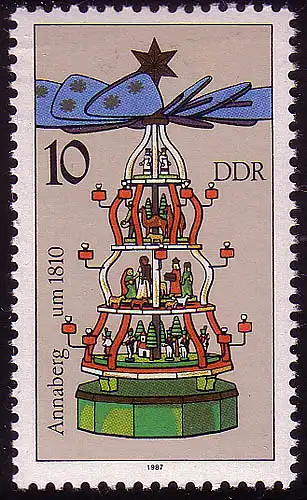 3134 Pyramides de Noël Mines Métallifères 10 Pf Annaberg **