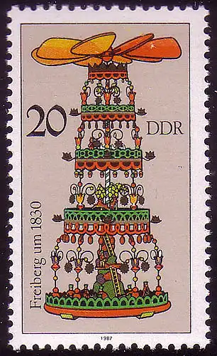 3135 Weihnachtspyramiden Erzgebirge 20 Pf Freiberg **