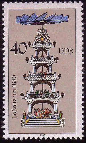 3138 Pyramides de Noël Mines Métallifères 40 Pf Lößnitz **