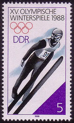 3140 Olympische Winterspiele 5 Pf 1988 Skispringen **