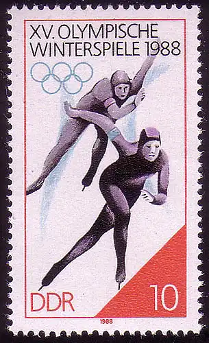3141 Jeux olympiques d'hiver 10 Pf 1988 Course rapide sur glace **
