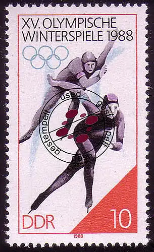 3141 Jeux olympiques d'hiver 10 Pf 1988 Course rapide sur glace O