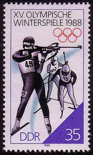 3143 Jeux olympiques d'hiver 35 Pf 1988 Biathlon **