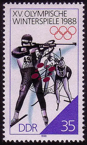 3143 Jeux olympiques d'hiver 35 Pf 1988 Biathlon O