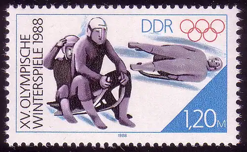 3144 Olympische Winterspiele 1,20 M 1988 aus Block 90 **