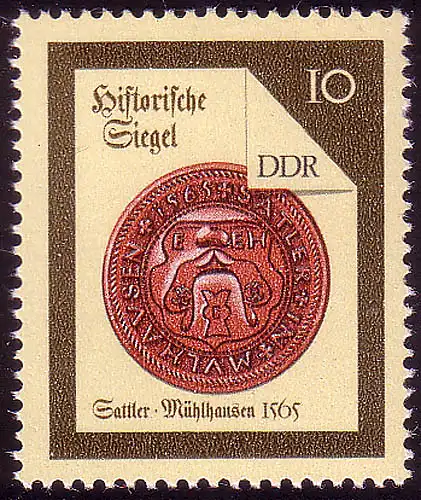 3156 Scellés historiques 1988 10 Pf Sattler **