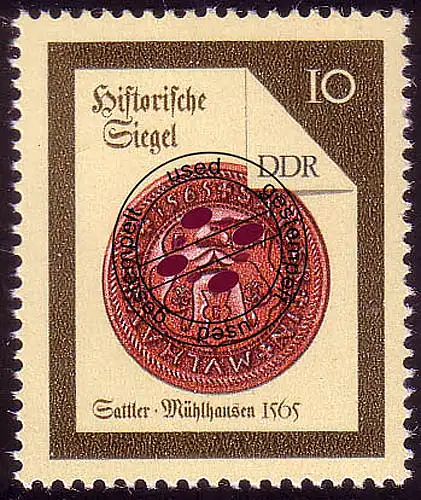 3156 Historische Siegel 1988 10 Pf Sattler O