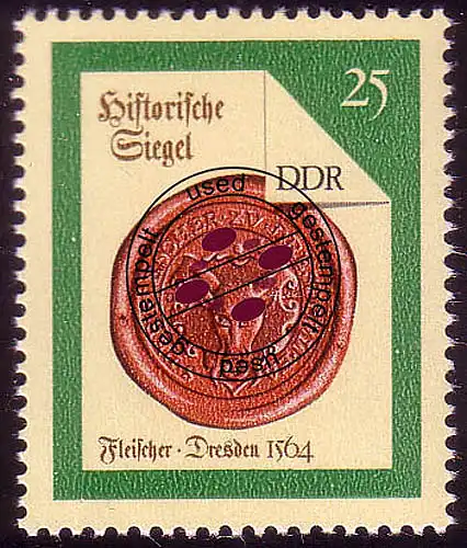 3157 Historische Siegel 1988 25 Pf Fleischer O