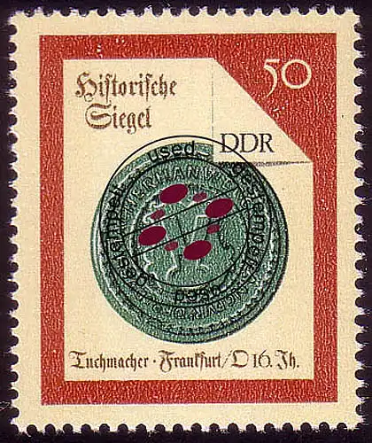 3159 Historische Siegel 1988 50 Pf Tuchmacher O