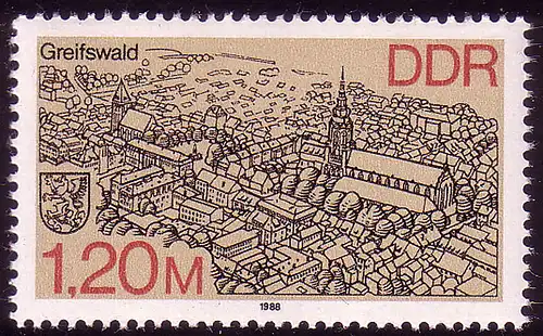 3166 Vues de la ville 1,20 M Greifswald **
