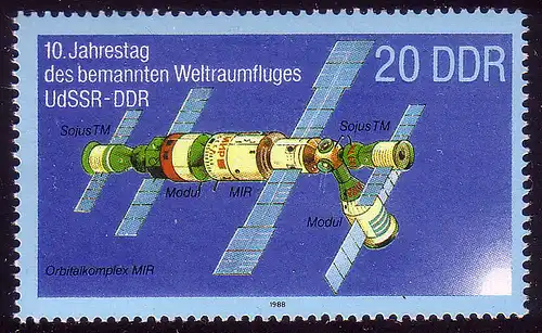 3172 Weltraumflug UdSSR-DDR 1988 20 Pf I **