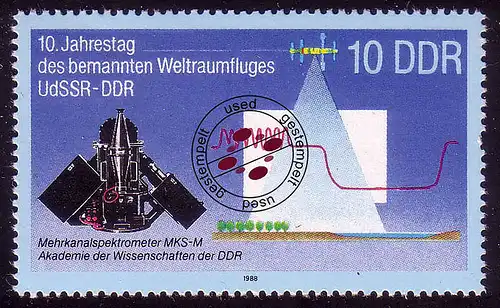 3171 Weltraumflug UdSSR-DDR 1988 10 Pf I O