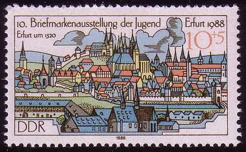 3173 Ausstellung 1988 10+5 Pf Erfurt, postfrisch **