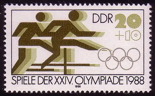 3185 Olympische Sommerspiele 20+10 Pf Hürdenlauf **