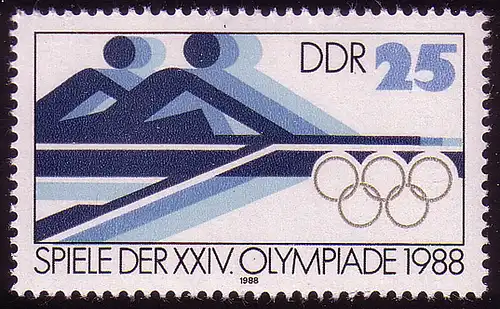 3186 Olympische Sommerspiele 25 Pf Rudern ** postfrisch