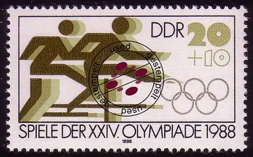 3185 Olympische Sommerspiele 20+10 Pf Hürdenlauf O