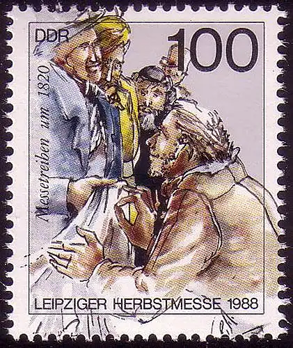 3195 Leipziger Herbstmesse 1988 100 Pf aus Block 95, postfrisch ** / MNH