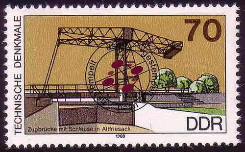 3206 Techn. Denkmale Schiffshebewerk 70 Pf 1988 IV  O