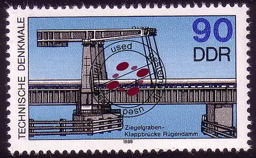 3207 Techn. Denkmale Schiffshebewerk 90 Pf 1988 IV  O