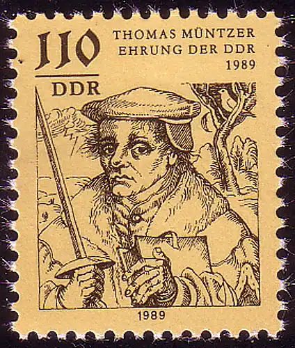 3237 Thomas Müntzer 110 Pf 1989 aus Block 97 **