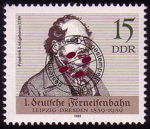 3238 Ferneisenbahn Leipzig-Dresden 15 Pf O