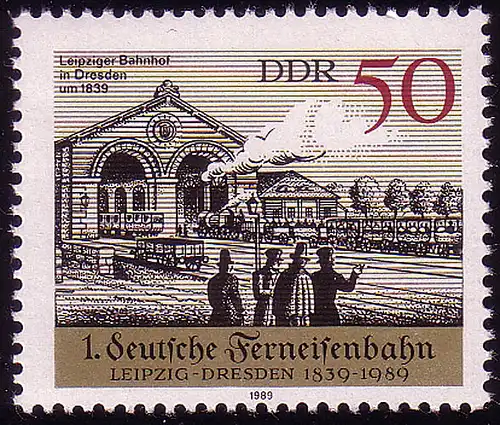 3240 Ferneisenbahn Leipzig-Dresden 50 Pf **